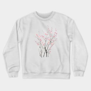 red plum flower watercolor painting 2021 Crewneck Sweatshirt